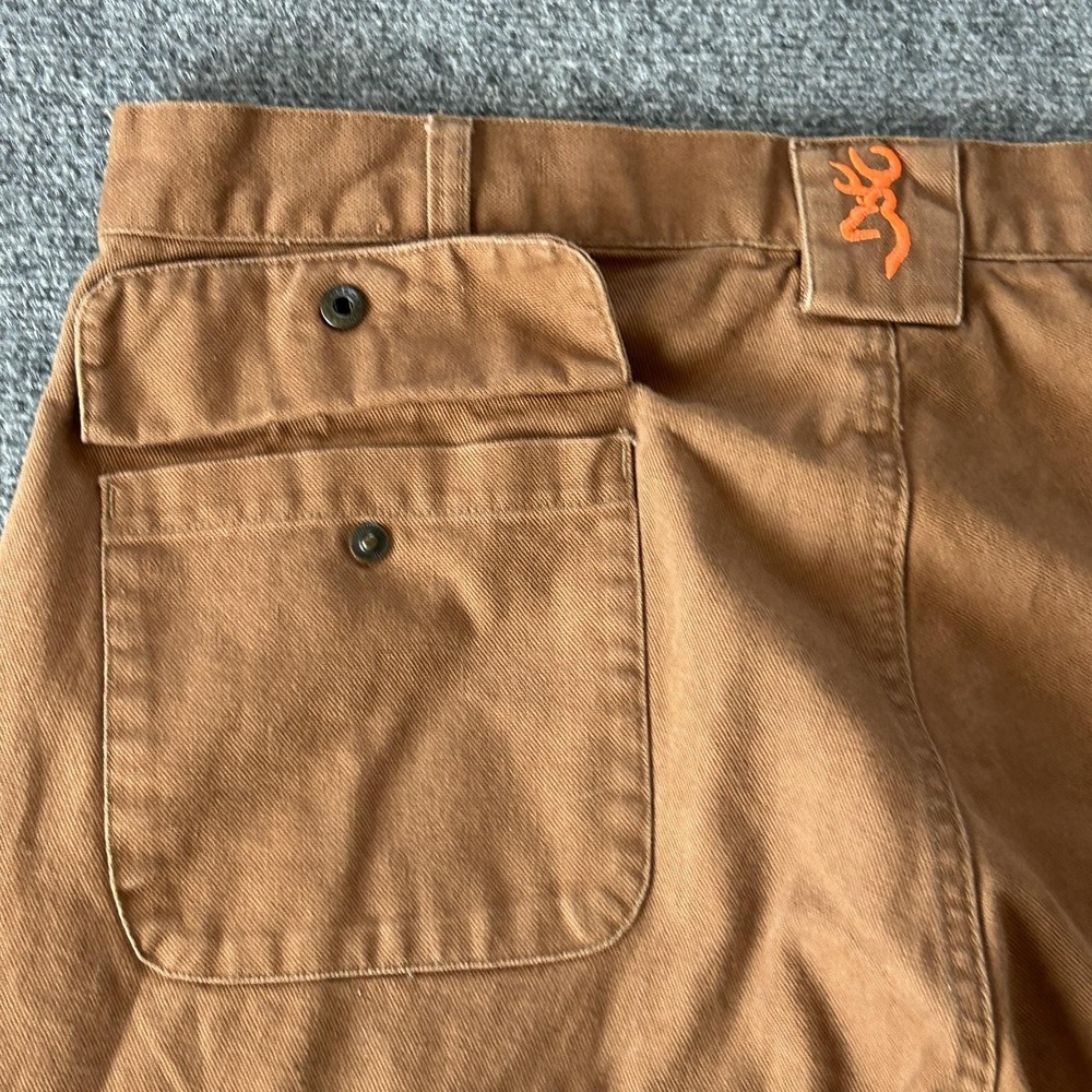 Browning Pants Mens 40x32 Brown‎ Canvas Brush Upland Hunting Pheasants Forever - Picture 10 of 11